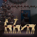 vidaXL Christmas Reindeer 6 pcs Warm White Mesh Gold