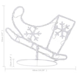 vidaXL Kerstdecoratie rendieren en slee 260x21x87 cm acryl warmwit