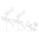 vidaXL Kerstdecoratie rendieren en slee 260x21x87 cm acryl warmwit