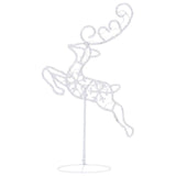 vidaXL Kerstdecoratie rendieren en slee 260x21x87 cm acryl warmwit