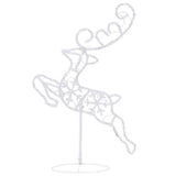 vidaXL Kerstdecoratie rendieren en slee 260x21x87 cm acryl warmwit