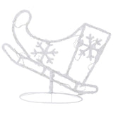 vidaXL Kerstdecoratie rendieren en slee 260x21x87 cm acryl warmwit