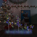 vidaXL Kerstdecoratie rendieren en slee 260x21x87 cm acryl warmwit