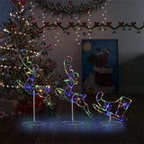 vidaXL Kerstdecoratie rendieren en slee 260x21x87 cm acryl warmwit