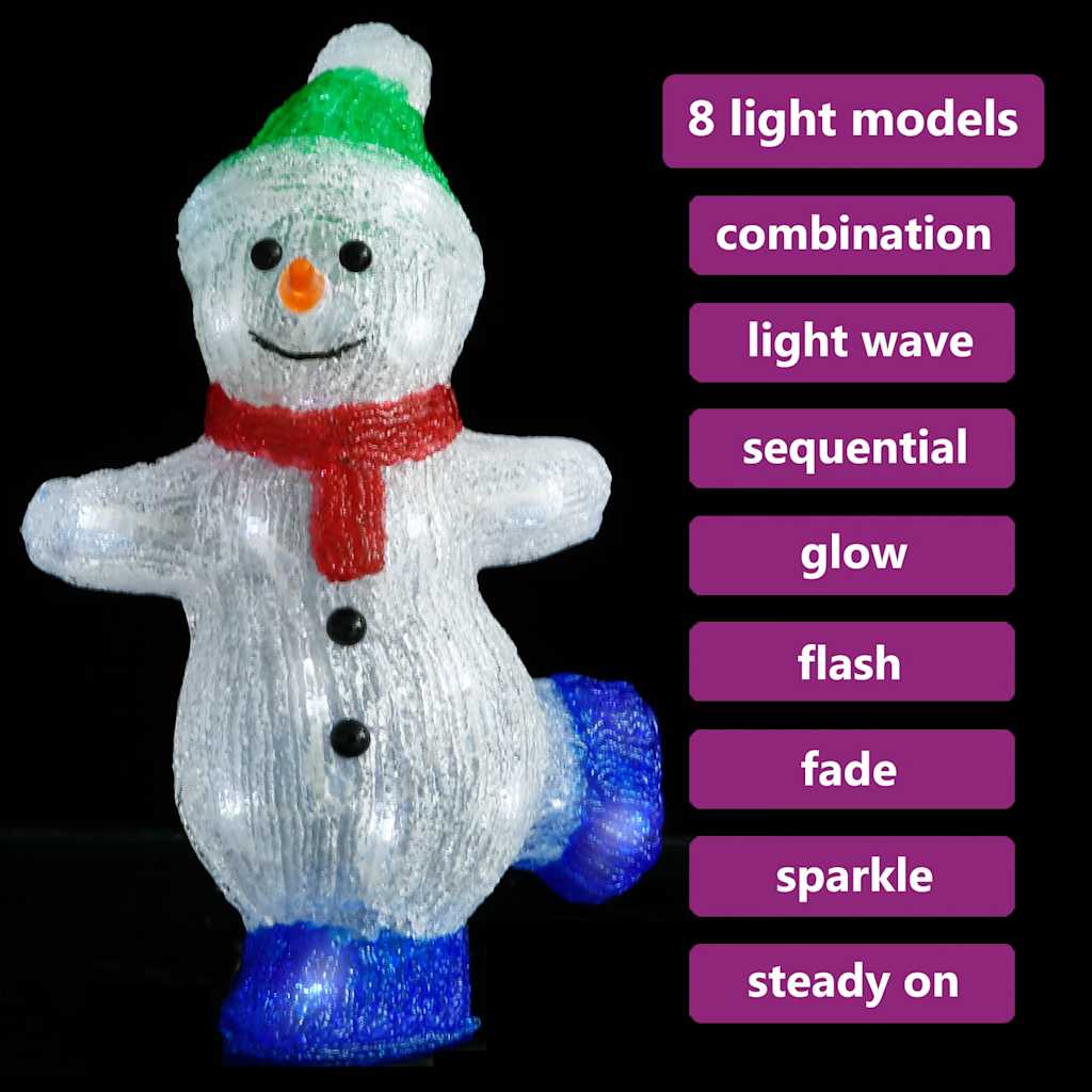 vidaXL Kerstfiguur kerstman LED binnen en buiten 28 cm acryl