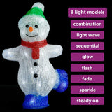 vidaXL Kerstfiguur kerstman LED binnen en buiten 28 cm acryl