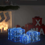 vidaXL Kerstverlichting geschenkdozen 3 st decoratief acryl koudwit