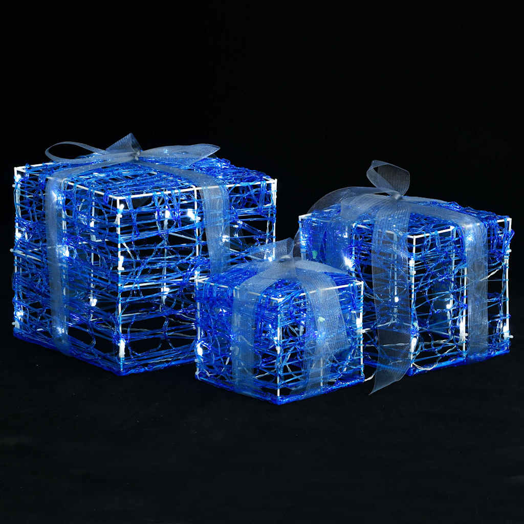 vidaXL Kerstverlichting geschenkdozen 3 st decoratief acryl koudwit