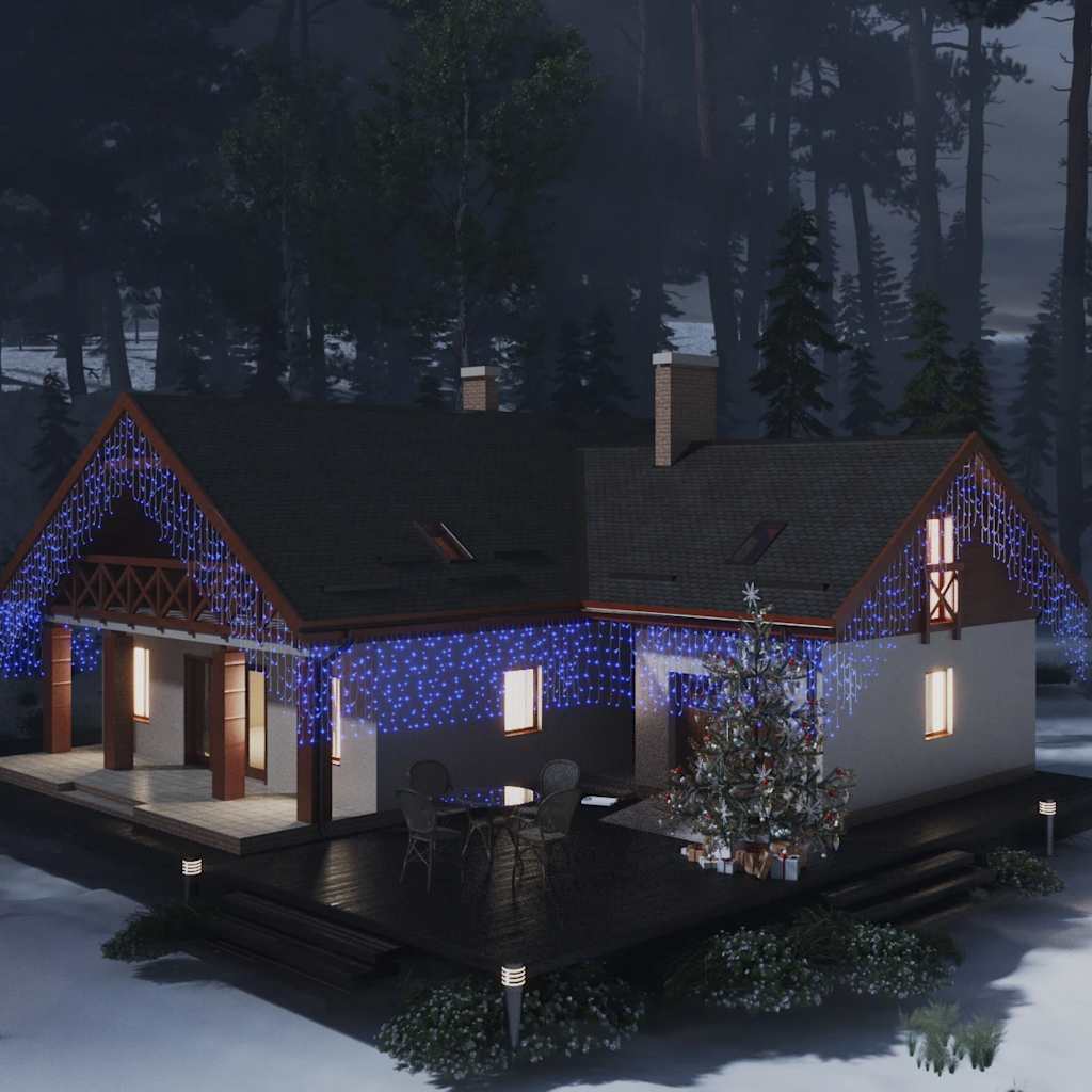 vidaXL Lichtgordijn met 400 LED's en 8 functies 10 m warmwit