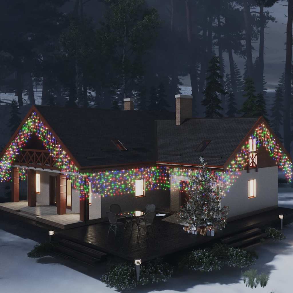 vidaXL Lichtgordijn met 400 LED's en 8 functies 10 m warmwit