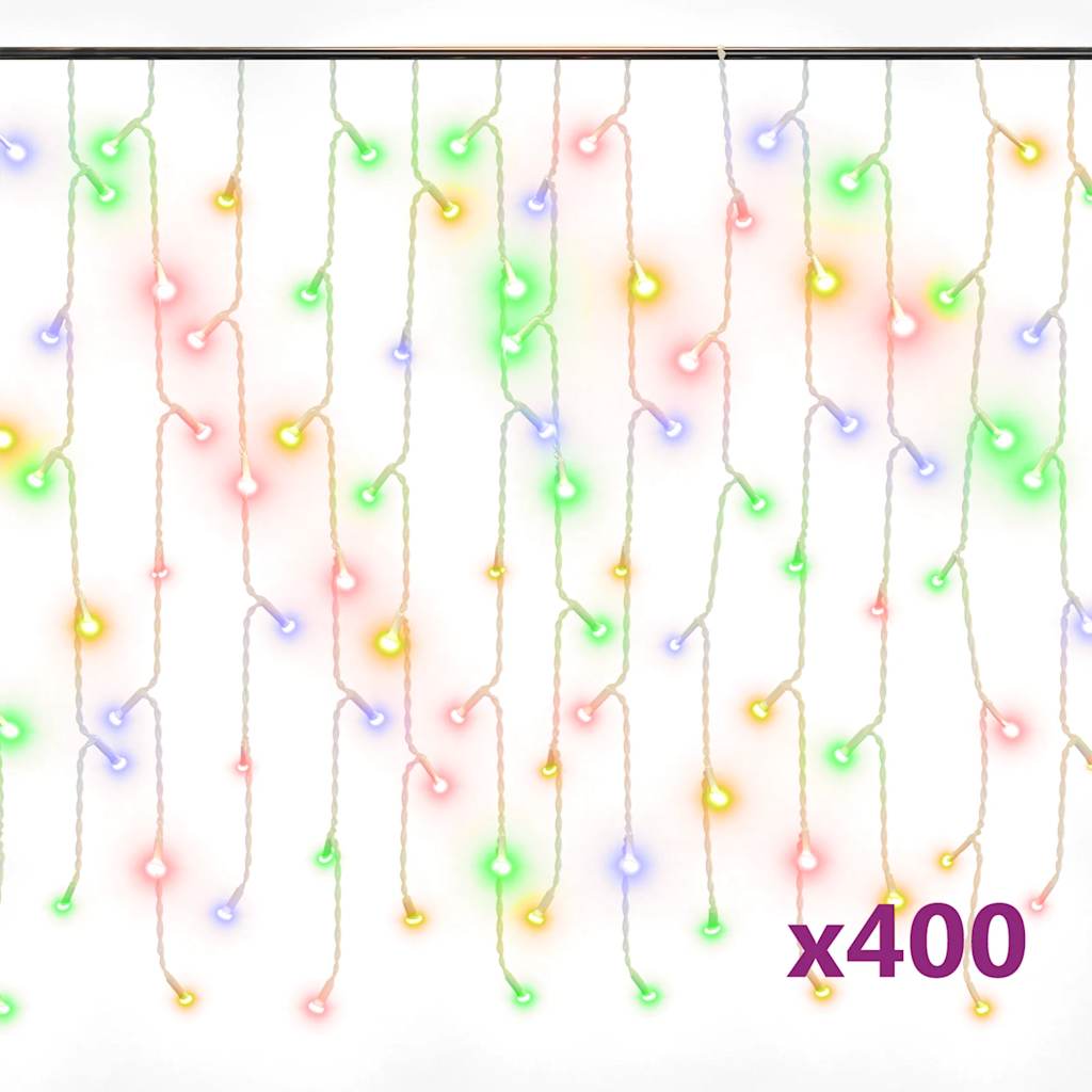 vidaXL Lichtgordijn met 400 LED's en 8 functies 10 m warmwit