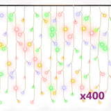 vidaXL Lichtgordijn met 400 LED's en 8 functies 10 m warmwit