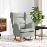 vidaXL Schommelstoel met oorleuning fluweel massief hout blauw