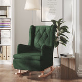 vidaXL Fauteuil met schommelpoten en voetenbank stof lichtgrijs