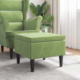 vidaXL Kruk met houten poten fluweel blauw