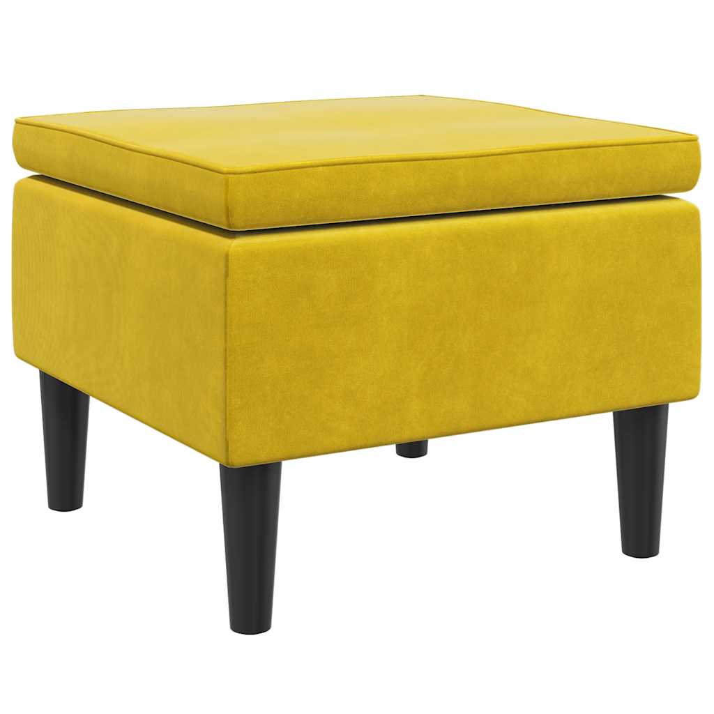 vidaXL Kruk met houten poten fluweel blauw