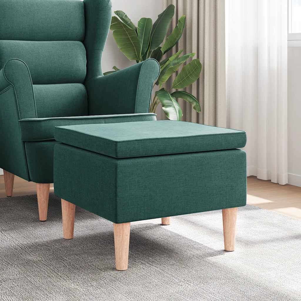 vidaXL Kruk met houten poten stof lichtgrijs