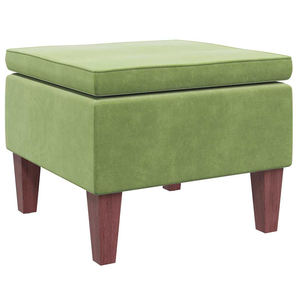 vidaXL Kruk met houten poten fluweel blauw