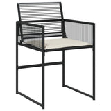 vidaXL 5-delige Tuinset met kussens poly rattan zwart