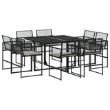 vidaXL 9-delige Tuinset poly rattan zwart