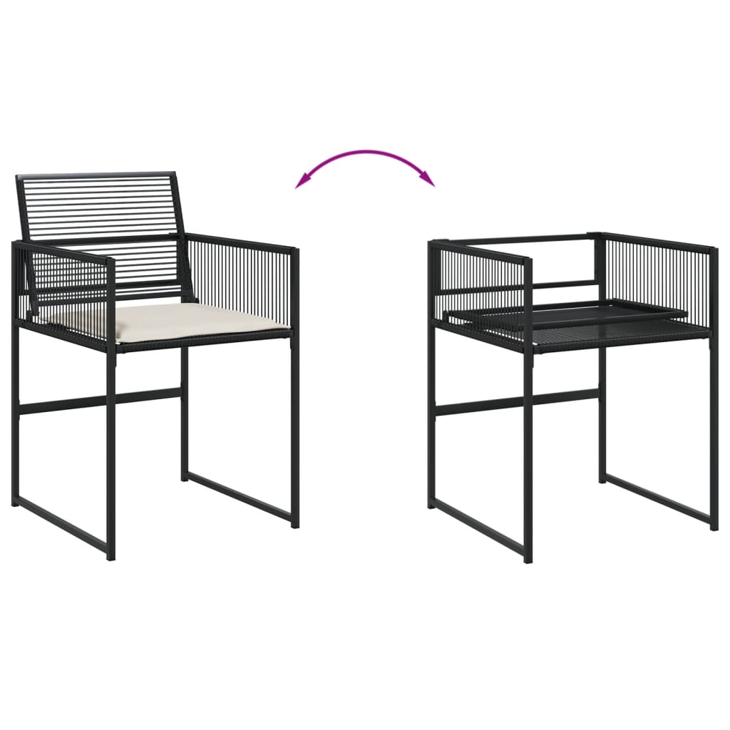 vidaXL 9-delige Tuinset poly rattan zwart