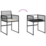 vidaXL 9-delige Tuinset poly rattan zwart
