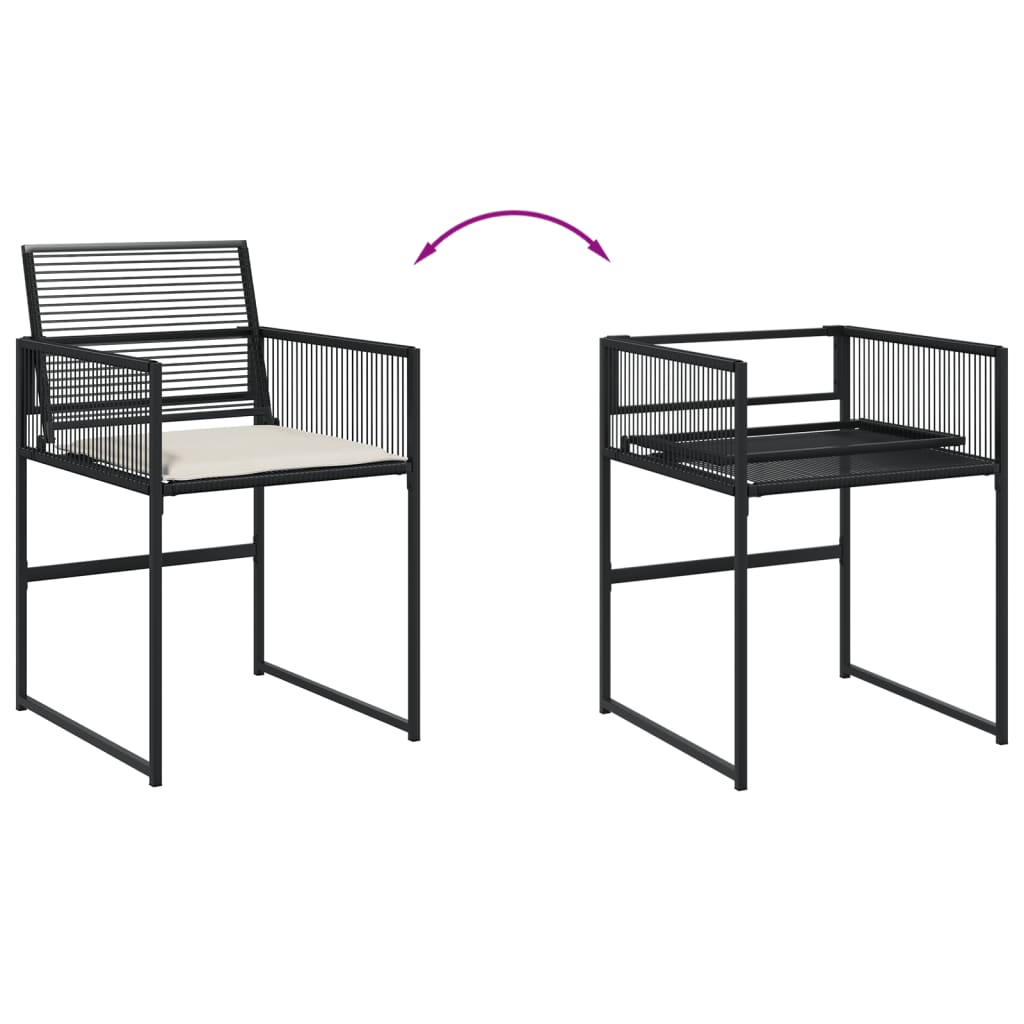 vidaXL 9-delige Tuinset poly rattan zwart