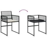 vidaXL 9-delige Tuinset poly rattan zwart
