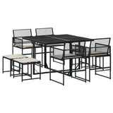 vidaXL 9-delige Tuinset poly rattan zwart