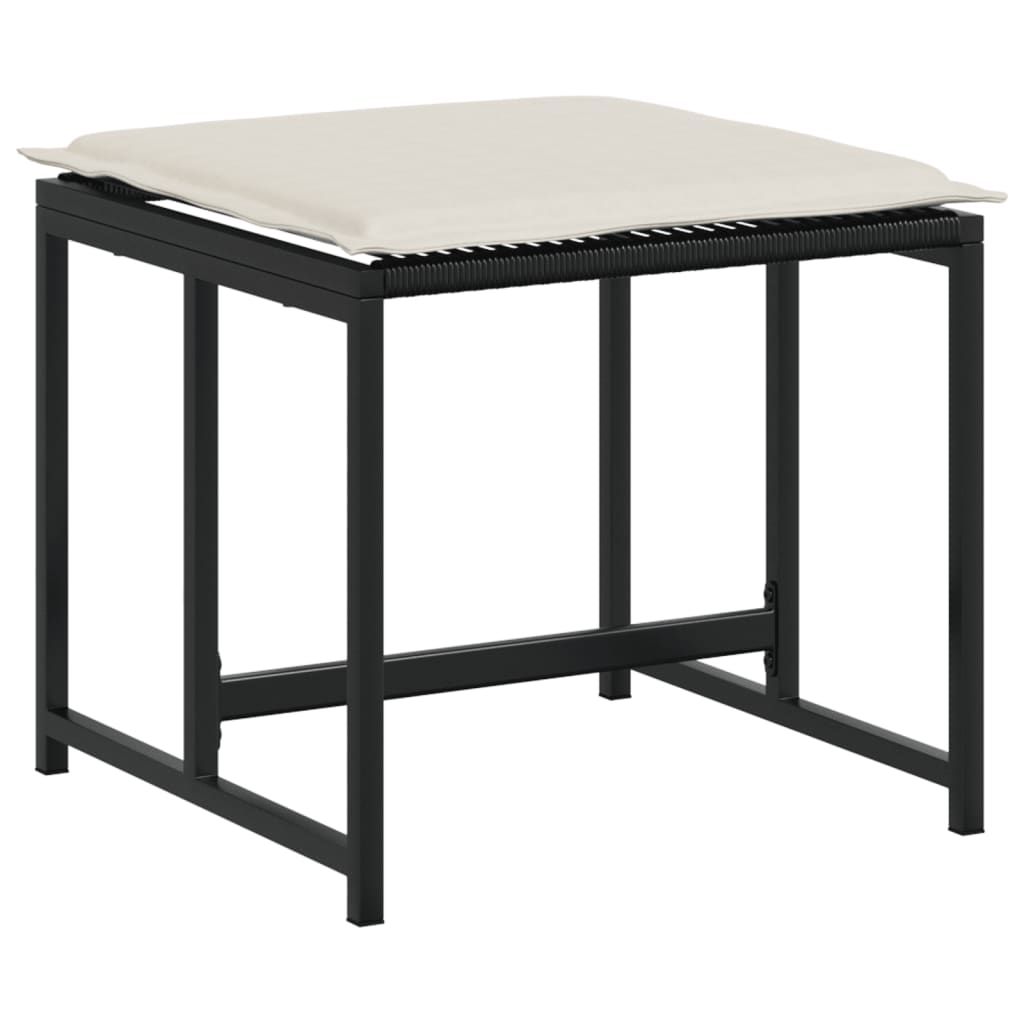 vidaXL 9-delige Tuinset poly rattan zwart