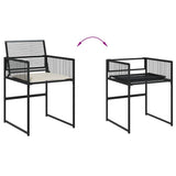 vidaXL 5-delige Tuinset met kussens poly rattan zwart