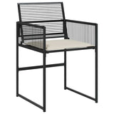 vidaXL 5-delige Tuinset met kussens poly rattan zwart