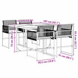 vidaXL 5-delige Tuinset met kussens poly rattan zwart