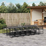 vidaXL 5-delige Tuinset met kussens poly rattan zwart