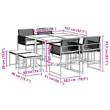 vidaXL 9-piece Garden Dining Set Poly Rattan Black