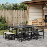 vidaXL 9-piece Garden Dining Set Poly Rattan Black