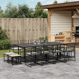 vidaXL 9-piece Garden Dining Set Poly Rattan Black
