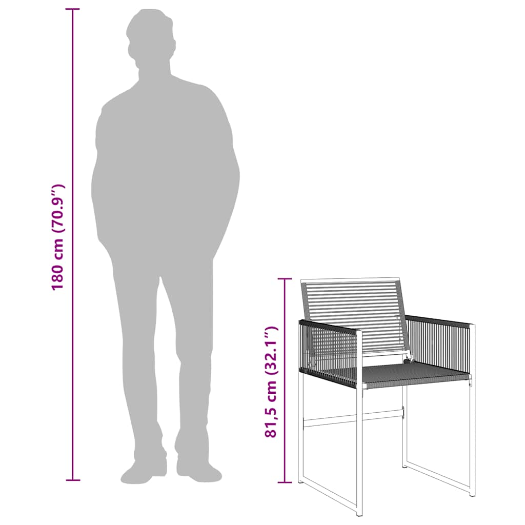 vidaXL 5-delige Tuinset poly rattan zwart