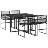 vidaXL 5-delige Tuinset poly rattan zwart