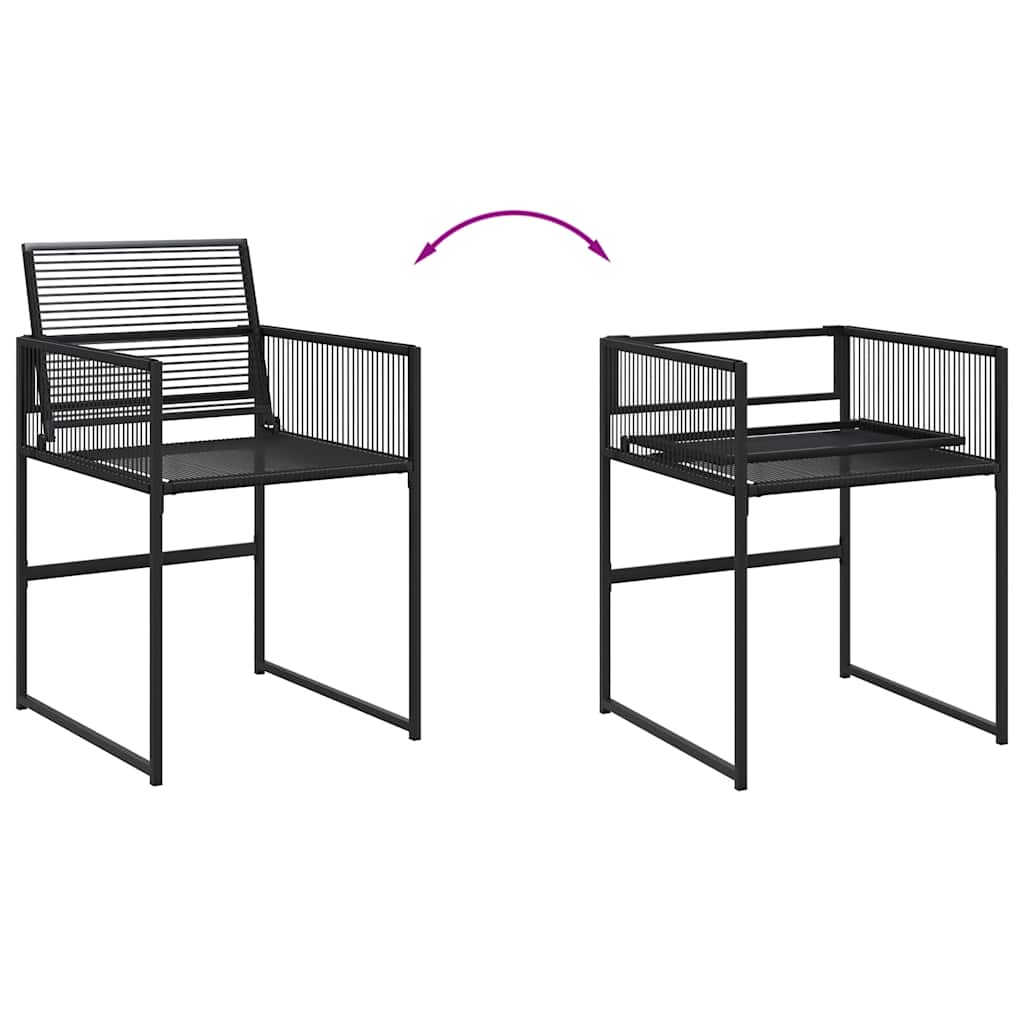 vidaXL 5-delige Tuinset poly rattan zwart
