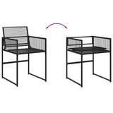 vidaXL 5-delige Tuinset poly rattan zwart