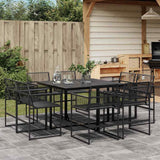 vidaXL 9-piece Garden Dining Set poly rattan black