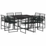 vidaXL 9-piece Garden Dining Set poly rattan black