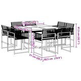 vidaXL 9-piece Garden Dining Set poly rattan black