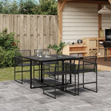 vidaXL 5-delige Tuinset poly rattan zwart