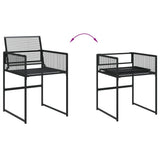 vidaXL 5-delige Tuinset poly rattan zwart