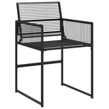 vidaXL 5-delige Tuinset poly rattan zwart