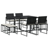 vidaXL 9-piece Garden Dining Set Poly Rattan Black