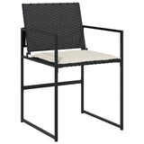 vidaXL 9-piece Garden Dining Set Poly Rattan Black