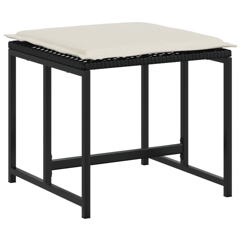vidaXL 9-piece Garden Dining Set Poly Rattan Black